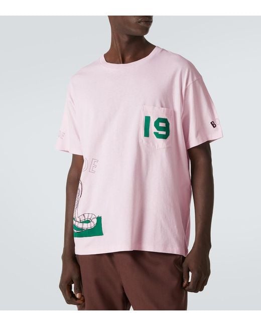 Bode Pink Cobra Printed Cotton Jersey T-Shirt for men