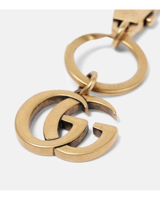 Gucci Metallic Double G Keychain