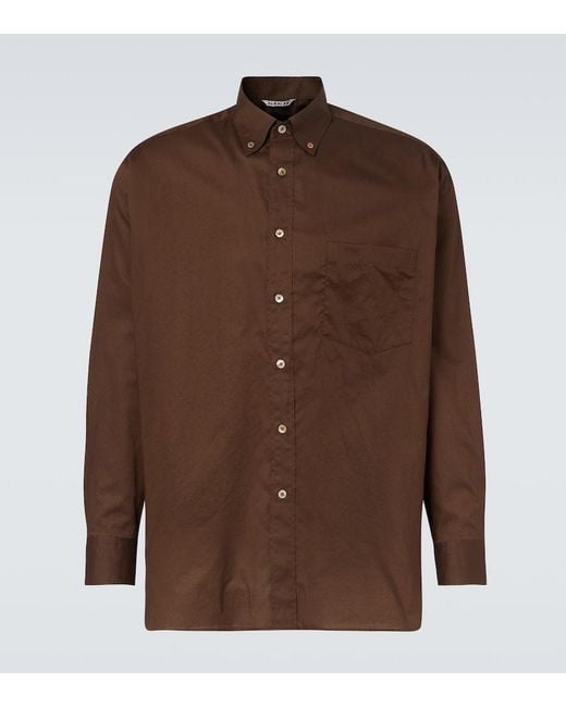 Camisa Oversized De Algodon Auralee de hombre de color Brown