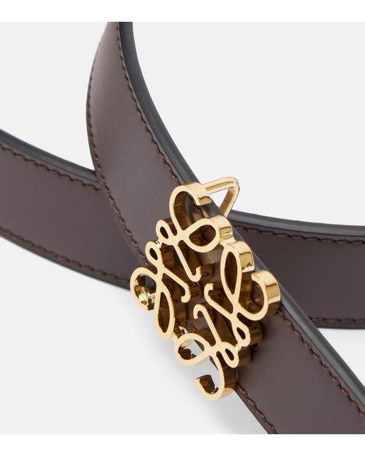 Loewe Brown Anagram Leather Belt