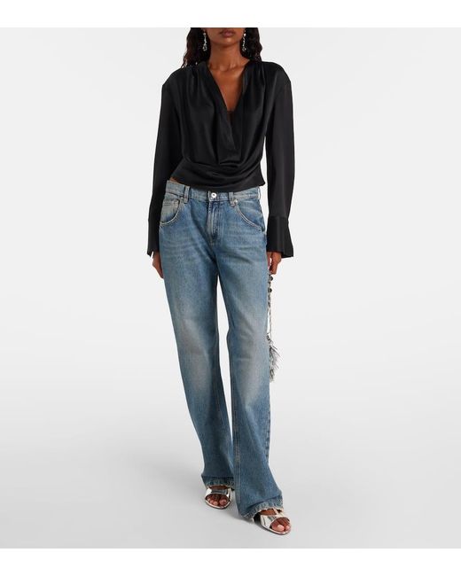 Blumarine Blue Logo Straight Jeans