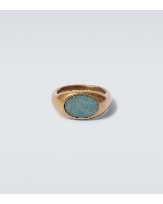 Anello Con Pietra di Dries Van Noten in Metallic da Uomo