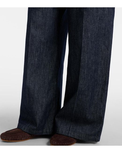 Max Mara Blue Lavinia High-Rise Wide-Leg Jeans