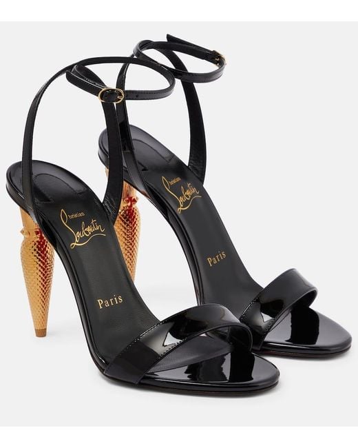 Christian Louboutin Black Sandalen Lipqueen 100 Aus Lackleder