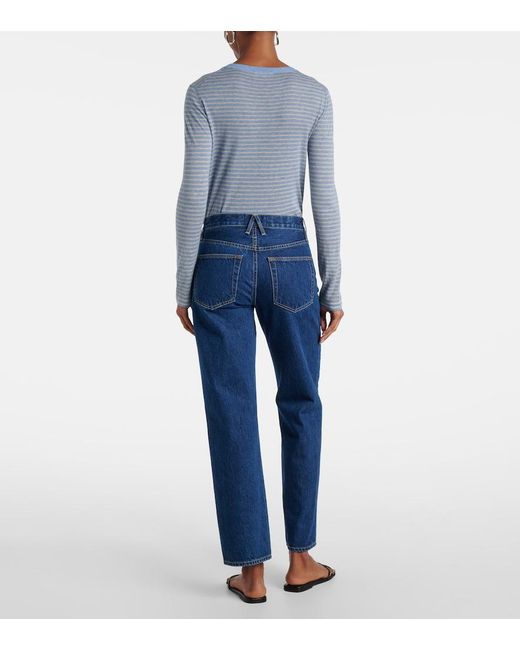 SLVRLAKE Denim Blue Sophie High-Rise Straight Jeans
