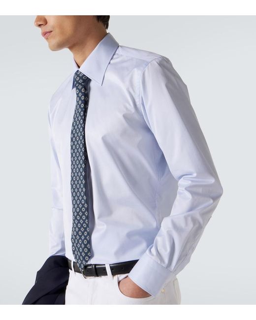Thom Sweeney Blue Cotton Shirt for men