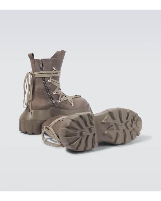 Rick Owens Brown Megalaced Mega Tractor Leather Combat Boots for men