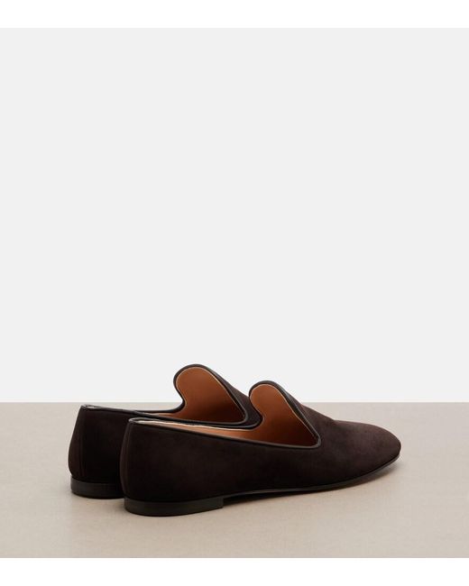Gianvito Rossi Brown Suede Loafers