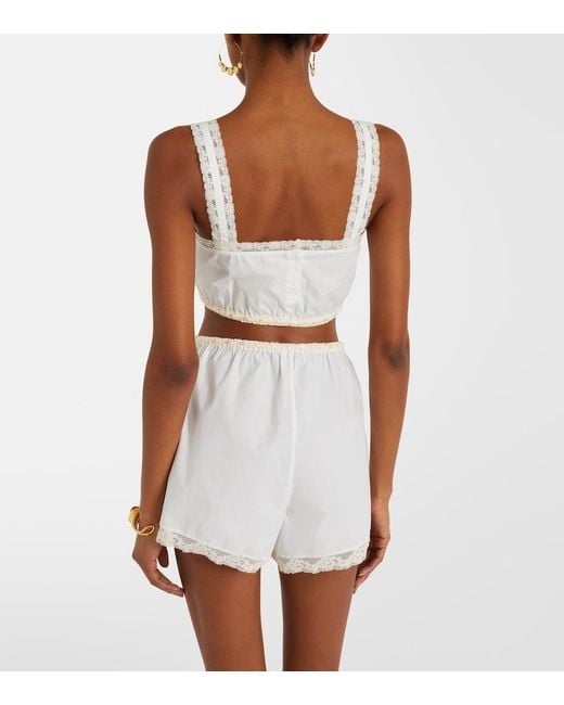 Posse White Alma Cotton Shorts