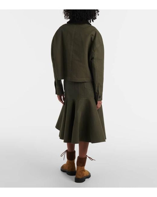 Loewe Green Shearling-Trimmed Cotton Twill Blouson