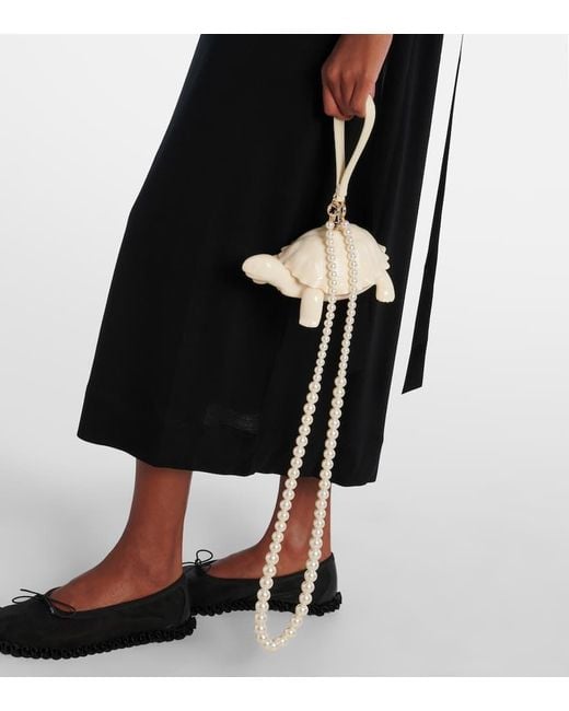 Clutch Tortoise di Simone Rocha in White