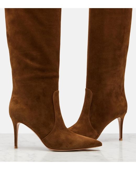 Gianvito Rossi Brown Hansen Suede Knee-High Boots