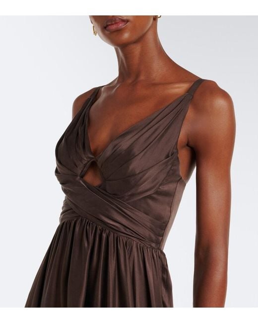 Zimmermann Purple Draped Silk Maxi Dress