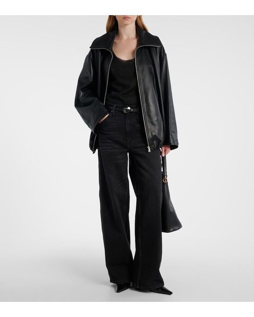Nour Hammour Black Elisse Leather Jacket
