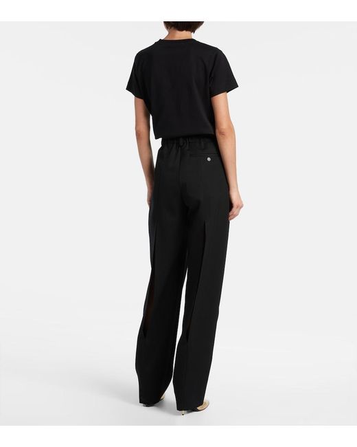 Givenchy Black Cutout Wool Wide-Leg Pants