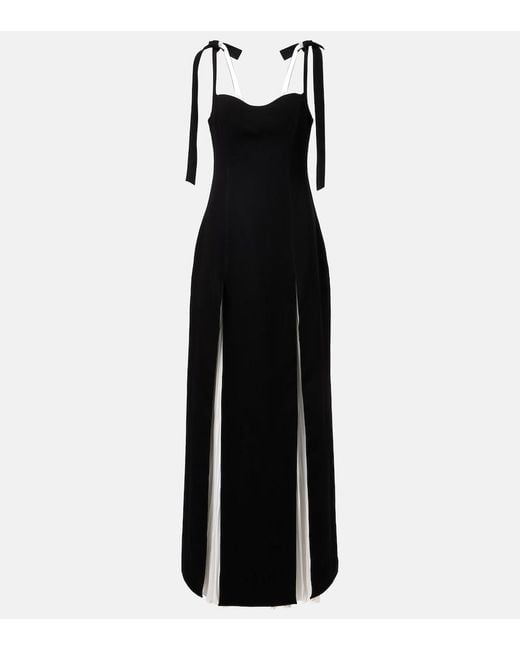 Marmar Halim Black Silk-Blend Crepe Gown