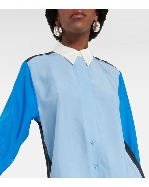 Dorothee Schumacher Blue Colorblock Silk Blouse