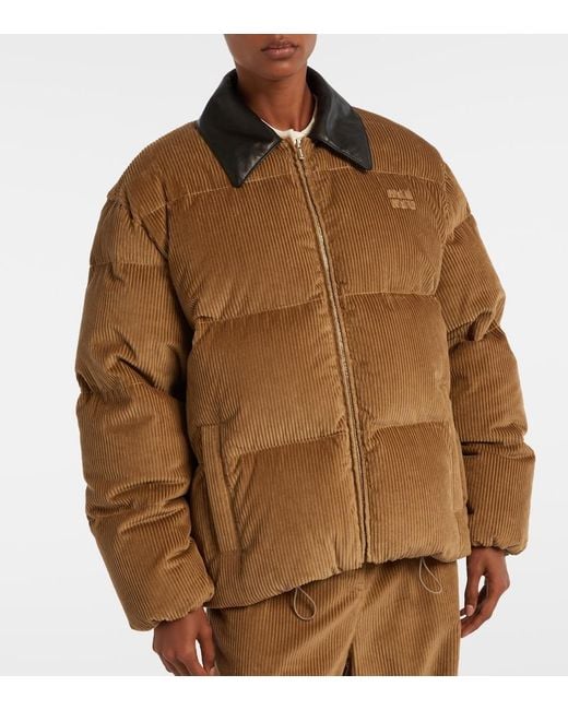 Miu Miu Brown Cotton Corduroy Down Jacket