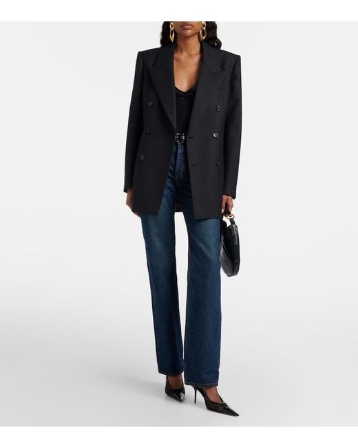 Saint Laurent Black Double-Breasted Wool Blazer