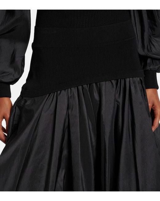 Jonathan Simkhai Black Corinn Bubble Midi Skirt