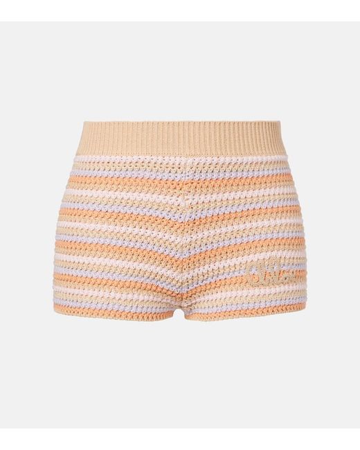 Chloé Natural Knitted Cotton Shorts