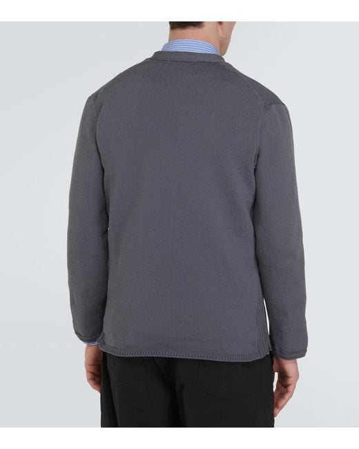 Comme des Garçons Gray V-Neck Jersey Cardigan for men
