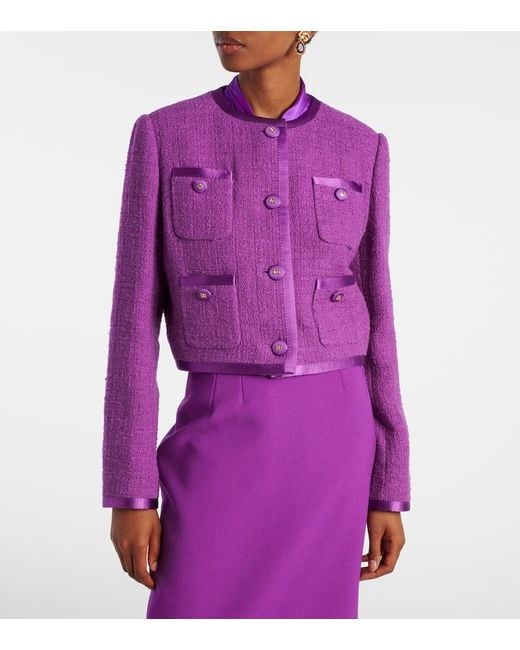 Dolce & Gabbana Purple Jacke Aus Tweed
