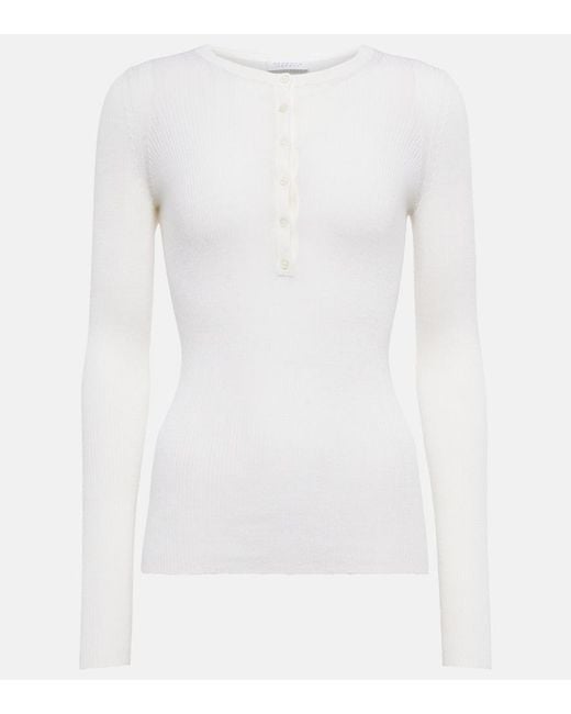 Gabriela Hearst White Julian Cashmere And Silk Top