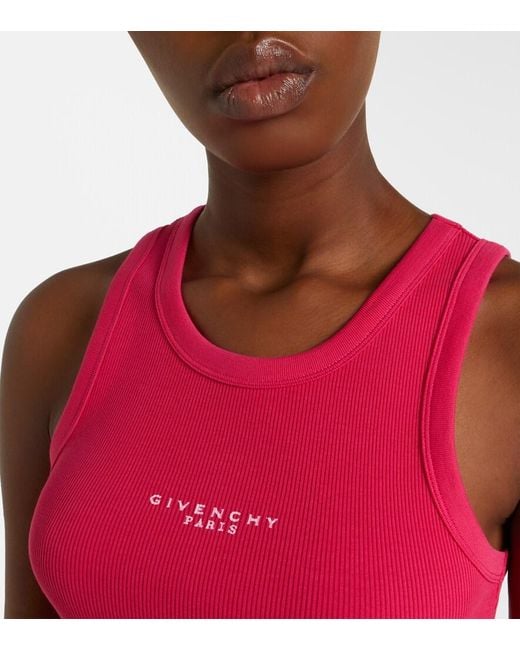 Givenchy Pink Logo Printed Cotton Top