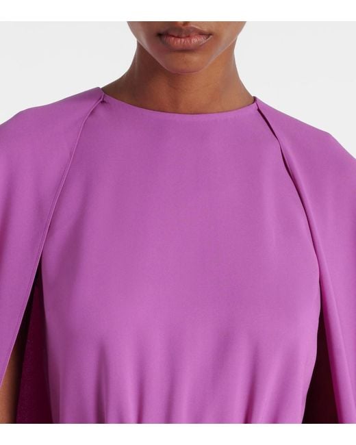Robe Longue En Soie Melangee Oscar de la Renta en coloris Purple
