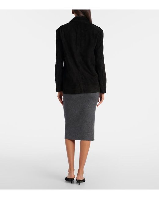 Nour Hammour Black Opus Suede Blazer