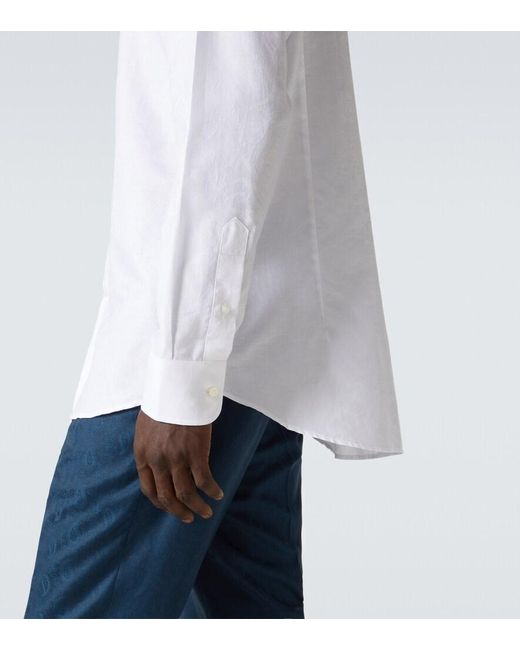 Etro White Roma Cotton Jacquard Shirt for men