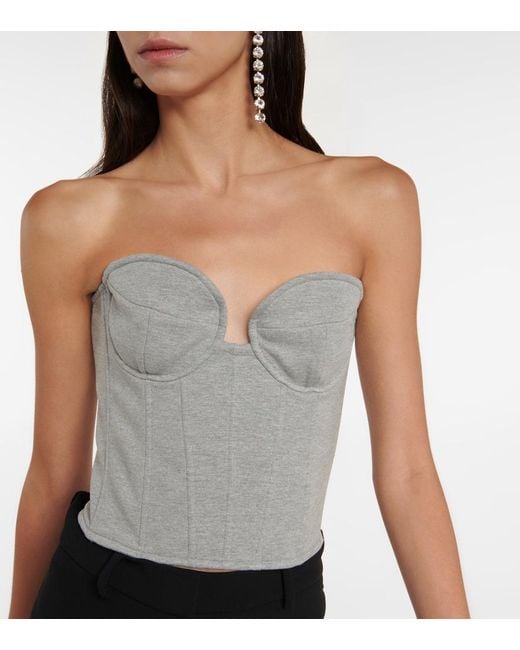 Magda Butrym Gray Cotton-Blend Jersey Bustier