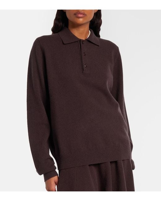 Extreme Cashmere Black N°223 Be For Cashmere-Blend Polo Sweater