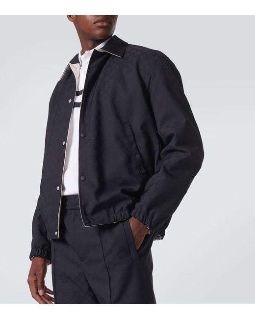 Gucci Blue Gg Cotton Jacket for men