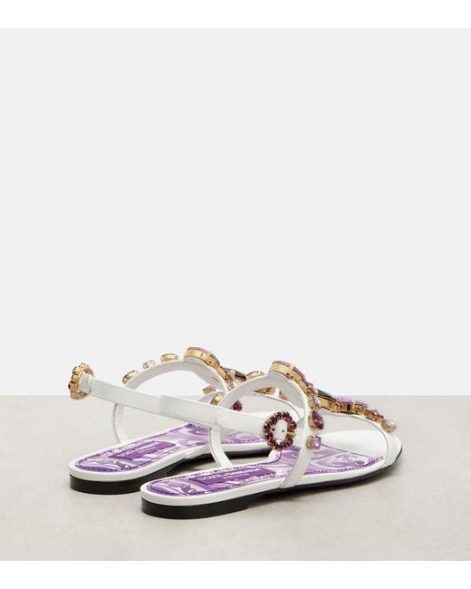 Dolce & Gabbana White Dolce & Gabbana And Leather Sandals