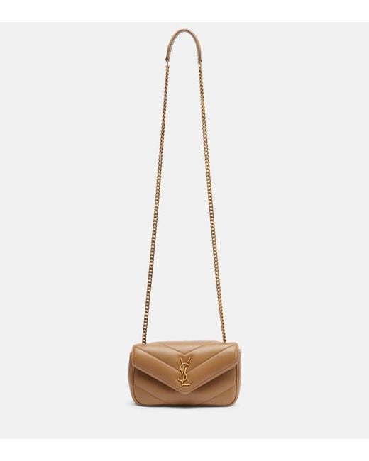 Saint Laurent Natural Schultertasche Lou Lou Mini Aus Leder