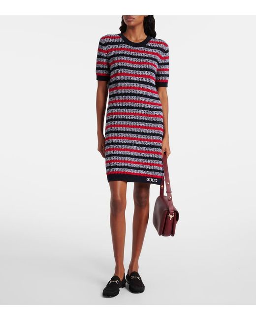 Gucci Red Minikleid Aus Einem Baumwollgemisch