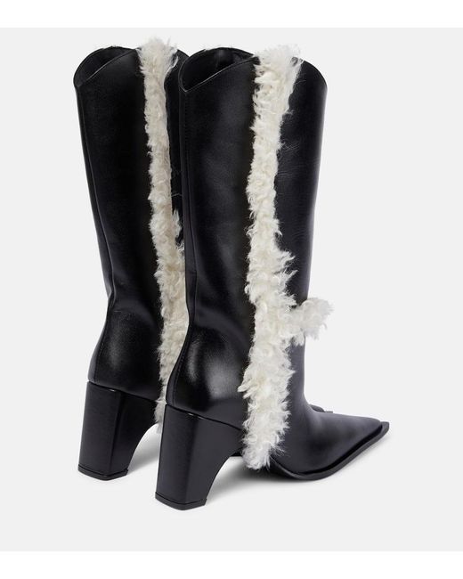 Botas Altas Bridge De Borrego Sintetico Coperni de color Black