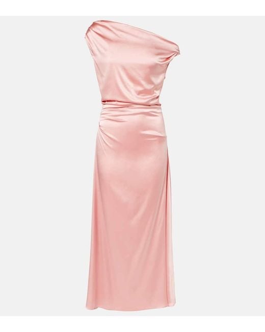 Staud Pink Midikleid Elyse Aus Einem Seidengemisch