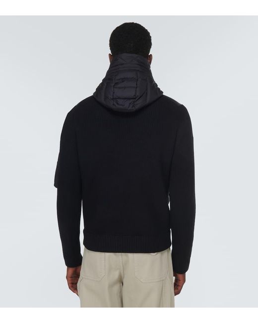 Moncler Black Knit Down-filled Jacket for men