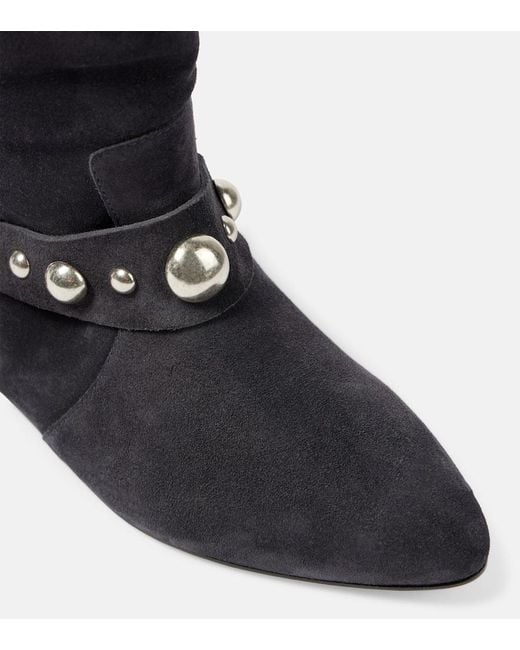 Isabel Marant Black Stanya Studded Suede Ankle Boots