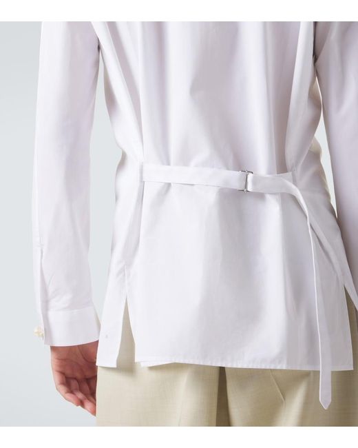 Bottega Veneta White Cotton Poplin Shirt for men