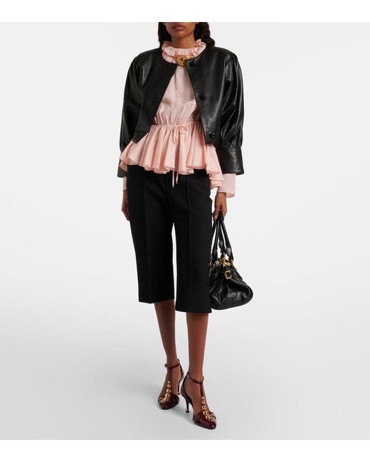 Chloé Black Cropped Leather Jacket