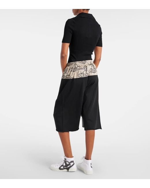 Shorts Kung Fu in cotone con stampa di Vivienne Westwood in Black