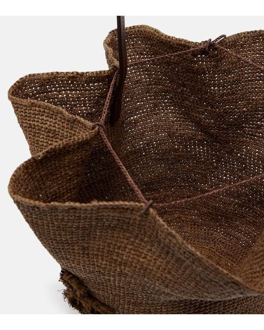 Ruslan Baginskiy Brown Hatbag Raffia Crossbody Bag
