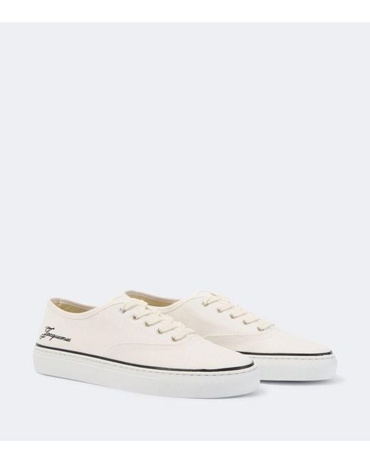Jacquemus White Embroidered Canvas Sneakers for men