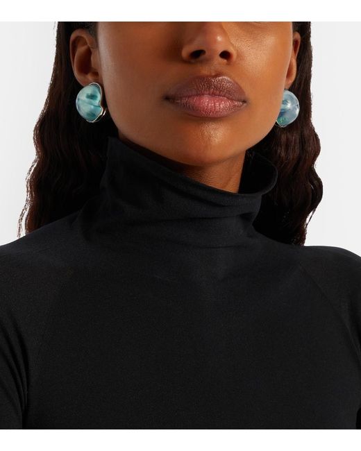 Alaïa Green Embellished Earrings