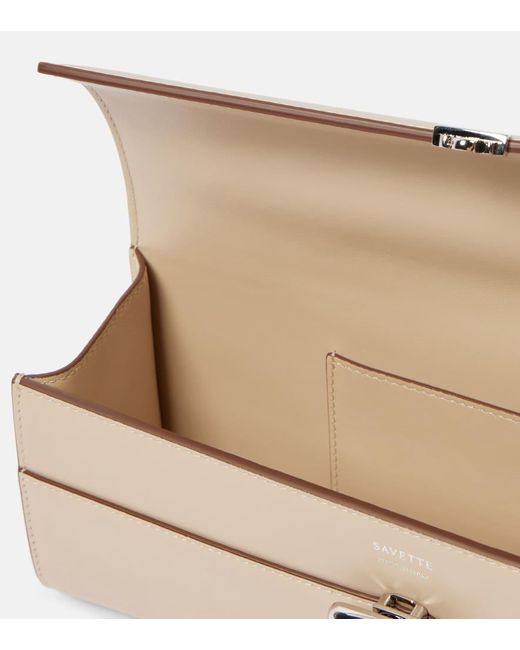 SAVETTE Natural Tote Symmetry Pochette Slim Aus Leder