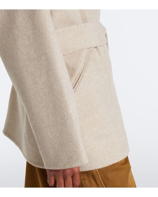 Isabel Marant Natural Ceaton Wool And Cashmere Wrap Coat